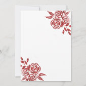 Rote Rosen Gold-Sequenzen kleiden Quinceañera Einladung (Rückseite)