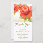 Rote Rosen Gold Vielen Dank Sympathiekarte Dankeskarte (Vorderseite)