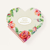 Rote Rosen Gold Wedding Brautparty Gedächtnis Notizblock (Vorderseite)