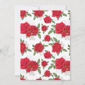 Rote Rosen Gold Western Charro Quinceañera Einladung (Rückseite)