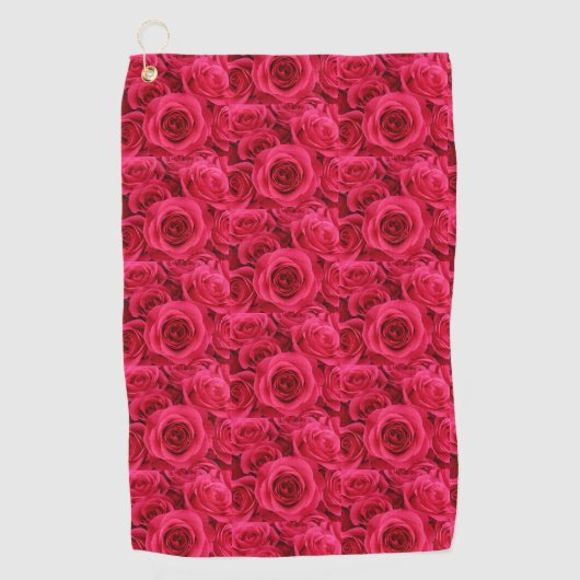 Rote Rosen Golfhandtuch (Vorderseite)