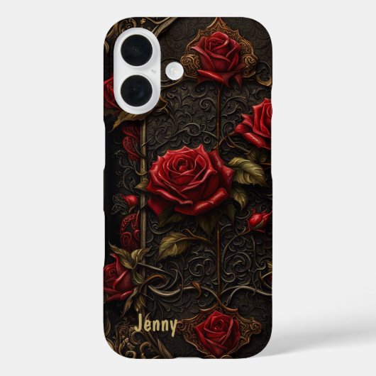 Rote Rosen Goth Gothic Case-Mate iPhone Hülle (Rückseite)