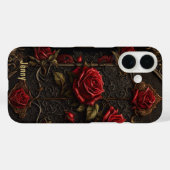 Rote Rosen Goth Gothic Case-Mate iPhone Hülle (Rückseite (Horizontal))