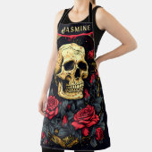 Rote Rosen Gothic Skull Halloween Schürze (InSitu)