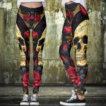 Rote Rosen Gothic Skull Halloween Yoga