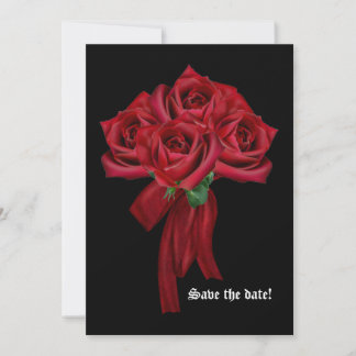 Rote Rosen Gothic Wedding Einladung