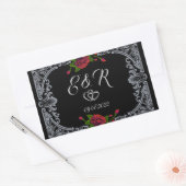 Rote Rosen Gothic Wedding Rechteckiger Aufkleber (Umschlag)