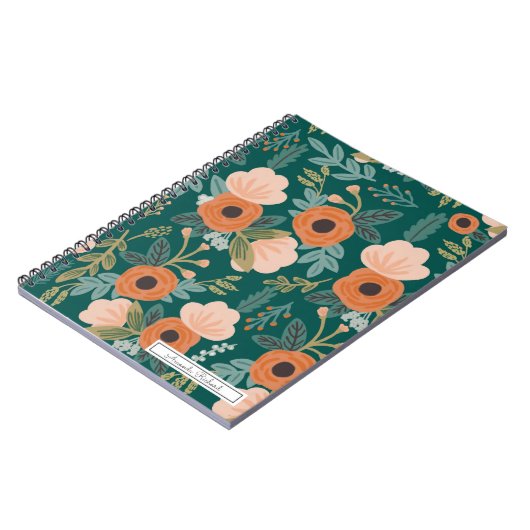 Rote Rosen Green Whimsitical Pattern Notebook Notizblock (Linke Seite)