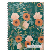 Rote Rosen Green Whimsitical Pattern Notebook Notizblock (Vorderseite)