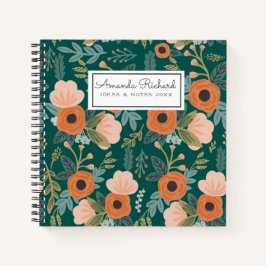 Rote Rosen Green Whimsitical Pattern Notebook Notizblock