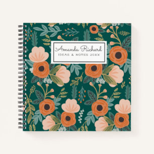 Rote Rosen Green Whimsitical Pattern Notebook Notizblock