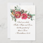 Rote Rosen Greenery Winter Christianl Wedding Einladung (Rückseite)