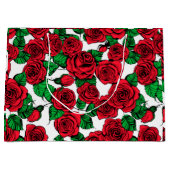 rote Rosen Große Geschenktüte (Vorderseite)