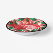 Rote Rosen Grüne Blumenpapierschüsseln Pappteller (Gewinkelt)