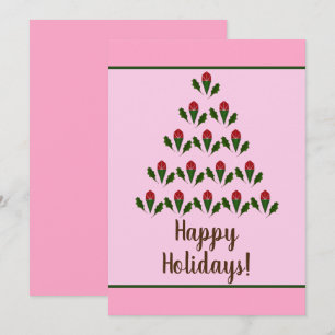 Rote Rosen & Grüne Weihnachtsbaumkunst, rosa