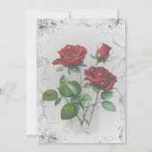 Rote Rosen & Grunge Textured Wedding Einladung (Rückseite)