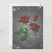 Rote Rosen & Grunge Textured Wedding Einladung (Rückseite)