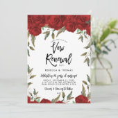 rote Rosen Grünpflanzen Einladung zur Erneuerung (Stehend Vorderseite)