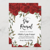 rote Rosen Grünpflanzen Einladung zur Erneuerung (Vorne/Hinten)