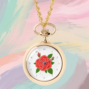 Rote Rosen-Halskette eWatch Armbanduhr