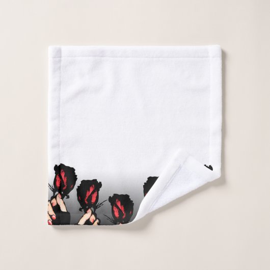 Rote Rosen Handtuch-Set Badhandtuch Set (Waschlappen)