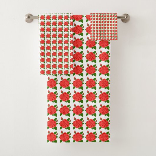 Rote Rosen Handtuchhalter Set (Insitu)