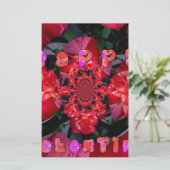 Rote Rosen "Happy Valentine" Kunstdrucken Briefpapier (Stehend Vorderseite)