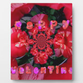 Rote Rosen "Happy Valentine" Kunstdrucken Fotoplatte (Vorderseite)
