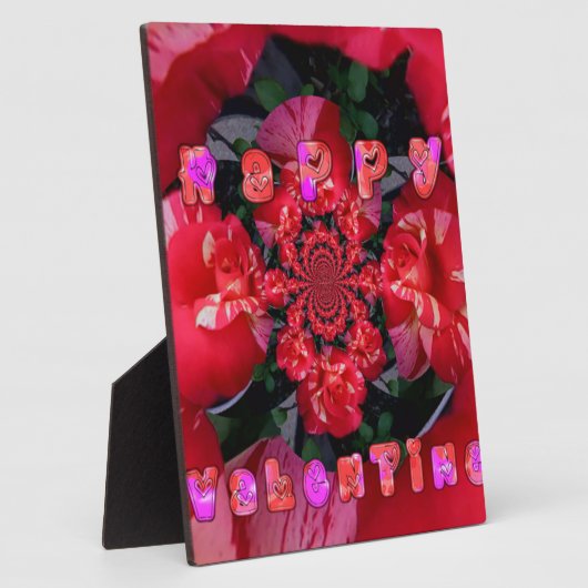 Rote Rosen "Happy Valentine" Kunstdrucken Fotoplatte (Seite)