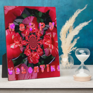 Rote Rosen "Happy Valentine" Kunstdrucken Fotoplatte