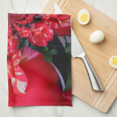 Rote Rosen "Happy Valentine" Kunstdrucken Geschirrtuch (Viertel Falte)