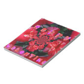 Rote Rosen "Happy Valentine" Kunstdrucken Notizblock (Rotiert)