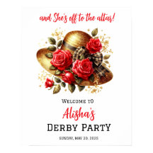 Rote Rosen Hat Derby Brautparty Willkommen