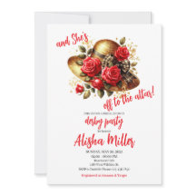 Rote Rosen Hat Derby Bridal Dusche Einladung