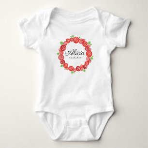 Rote Rosen hatten ein romantisches Mädchengeschenk Baby Strampler