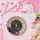 Rote Rosen Herz 50. Hochzeit Anniversar Pappteller (Party)