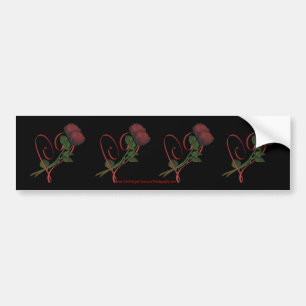 Rote Rosen Herz Blume Autoaufkleber Kunst und Kult
