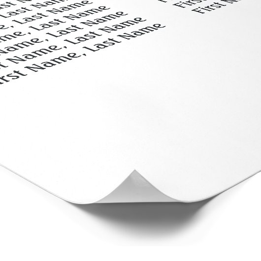 Rote Rosen, Herz Hochzeit 8 Tische Sitzkarte Poster (Ecke)