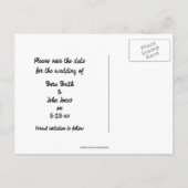 Rote Rosen Herz Hochzeit speichern das Datum Ankündigungspostkarte (Rückseite)