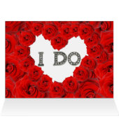 Rote Rosen Herz I Bling Wedding Card (Innenansicht Horizontal (Oben))