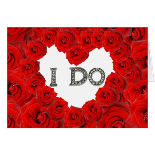 Rote Rosen Herz I Bling Wedding Card