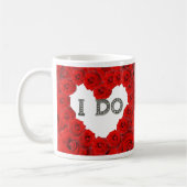 Rote Rosen Herz I Bling Wedding Tasse (Links)