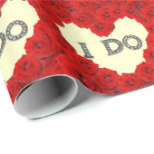 Rote Rosen Herz ich Bling Wrapping Papier Geschenkpapier (Rolleneckpunkt)