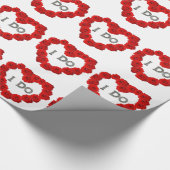Rote Rosen Herz ich Bling Wrapping Papier. Geschenkpapier (Ecke)