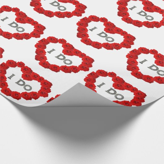 Rote Rosen Herz ich Bling Wrapping Papier. Geschenkpapier (Ecke)