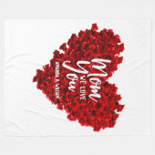 Rote Rosen Herz Liebe Mama Muttertag Fleecedecke (Vorderseite (Horizontal))