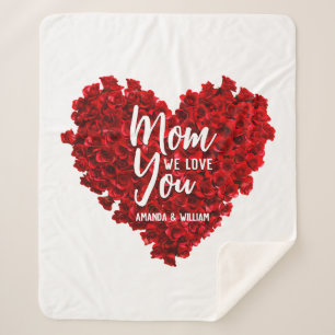 Rote Rosen Herz Liebe Mama Muttertag Sherpadecke