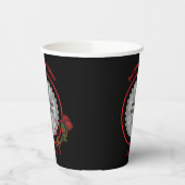 Rote Rosen Herz Personalisierte Hochzeit Foto Pappbecher (Links)