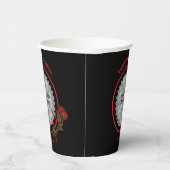 Rote Rosen Herz Personalisierte Hochzeit Foto Pappbecher (Rechts)