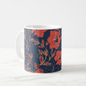 Rote Rosen Hintergrundbeleuchtung Kaffeetasse (Vorderseite Links)